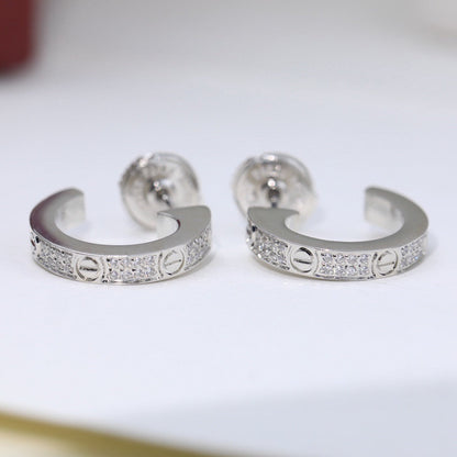 [Love Lucky]LOVE 5.5MM DIAMOND PAVED EARRINGS