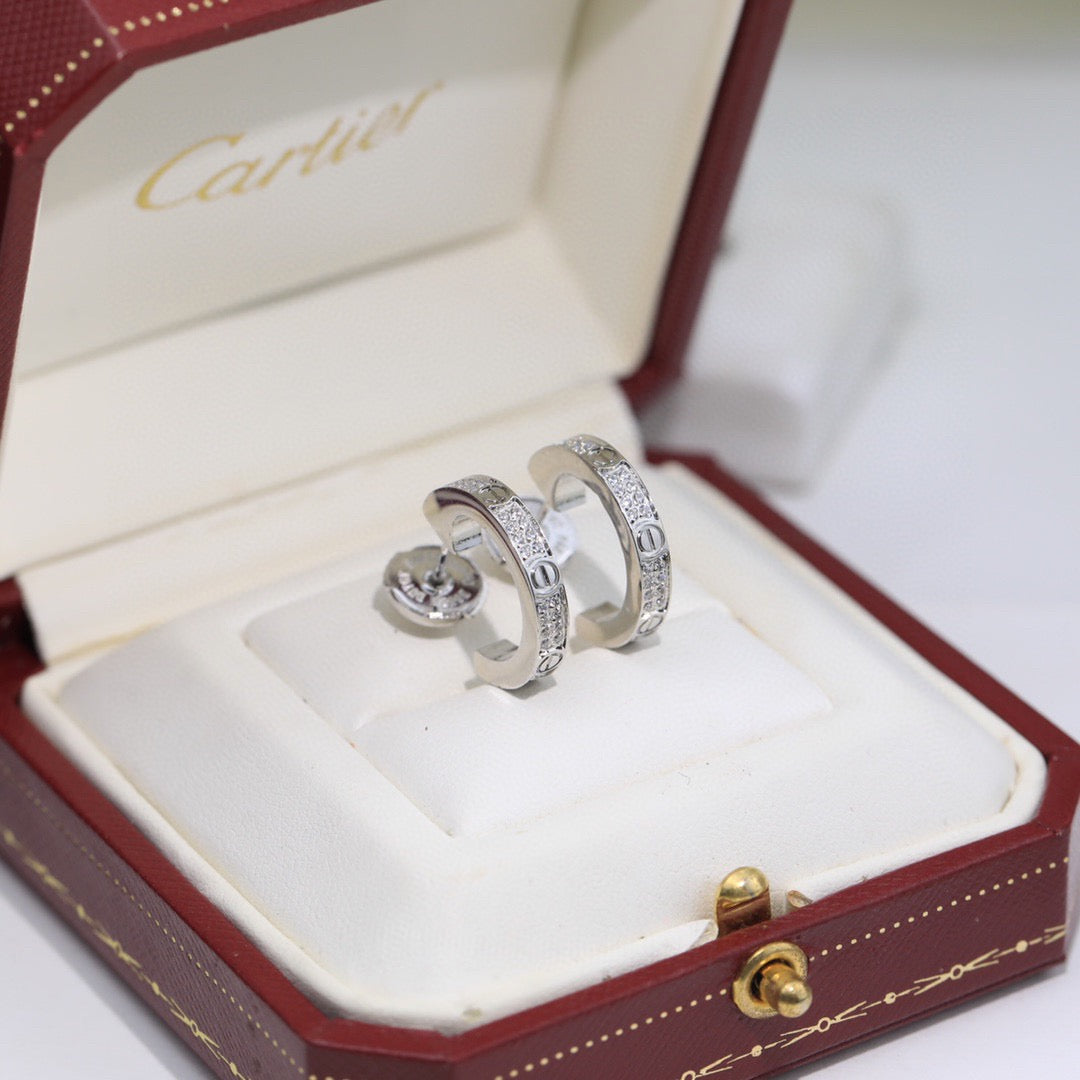 [Love Lucky]LOVE 5.5MM DIAMOND PAVED EARRINGS