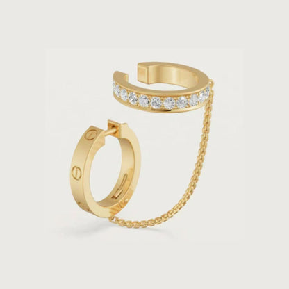 [Love Lucky]LOVE 3.0MM HALF DIAMOND EARRINGS