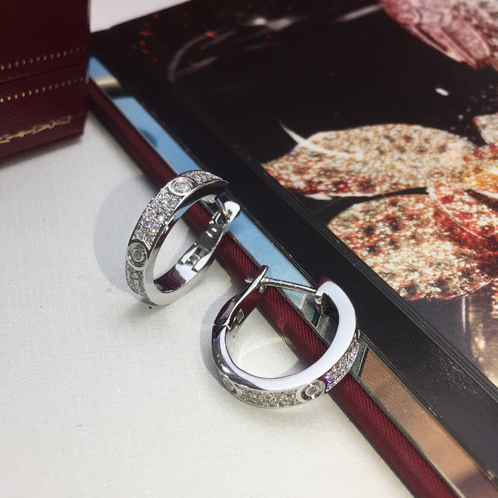 [Love Lucky]LOVE 5.5MM DIAMOND PAVED EARRINGS