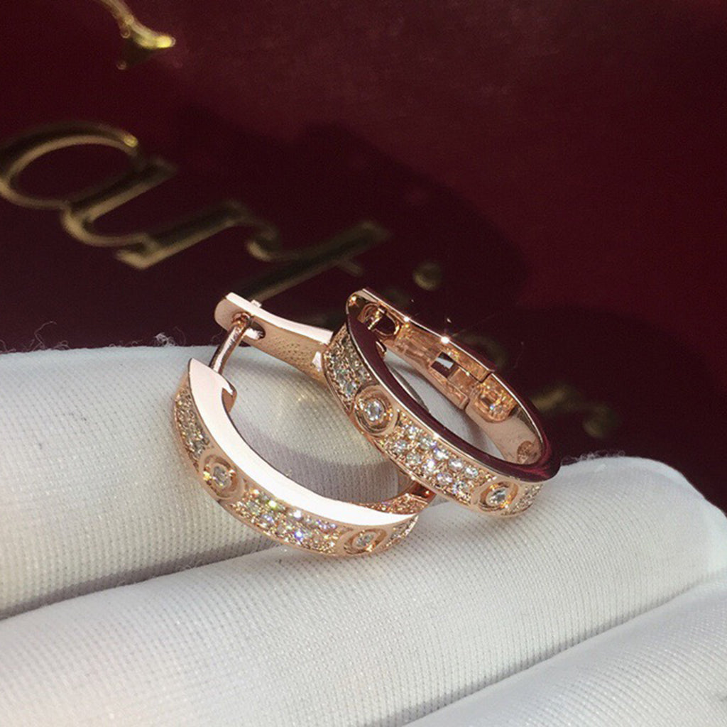 [Love Lucky]LOVE 5.5MM DIAMOND PAVED EARRINGS