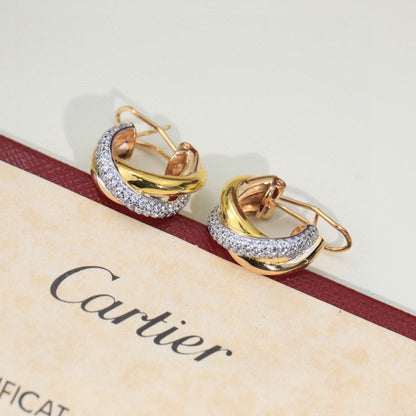 [Love Lucky]TRINITY HALF DIAMOND  CLASSIC EARRINGS