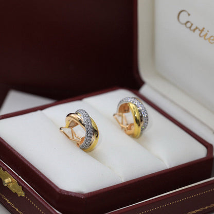 [Love Lucky]TRINITY HALF DIAMOND  CLASSIC EARRINGS