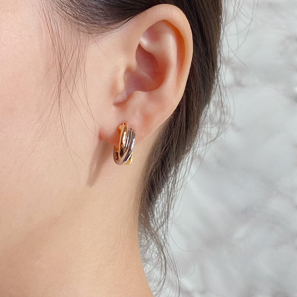 [Love Lucky]TRINITY ON DIAMOND CLASSIC EARRINGS