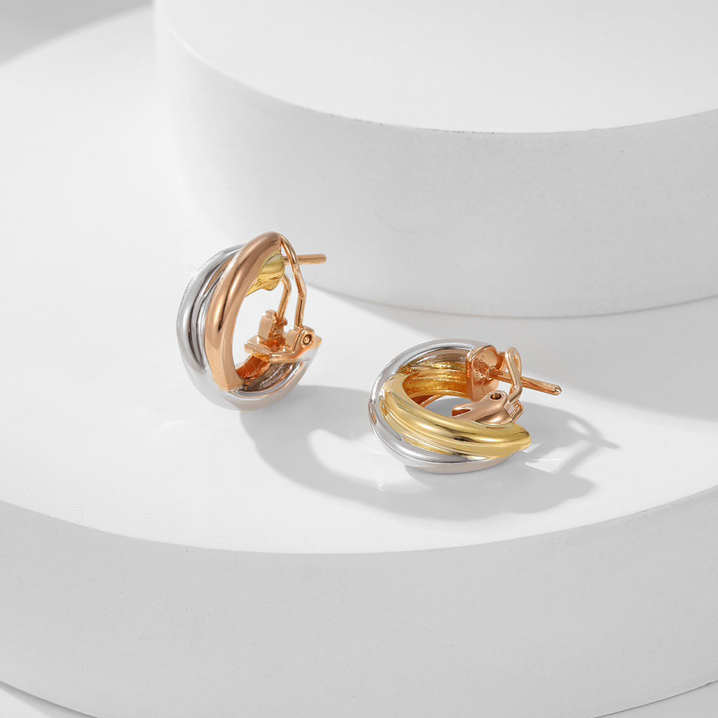 [Love Lucky]TRINITY ON DIAMOND CLASSIC EARRINGS