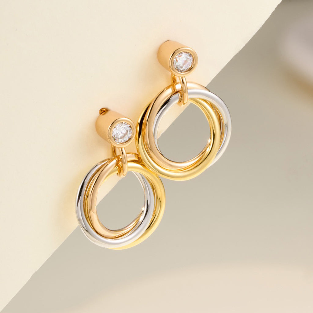 [Love Lucky]TRINITY ON DIAMOND  EARRINGS
