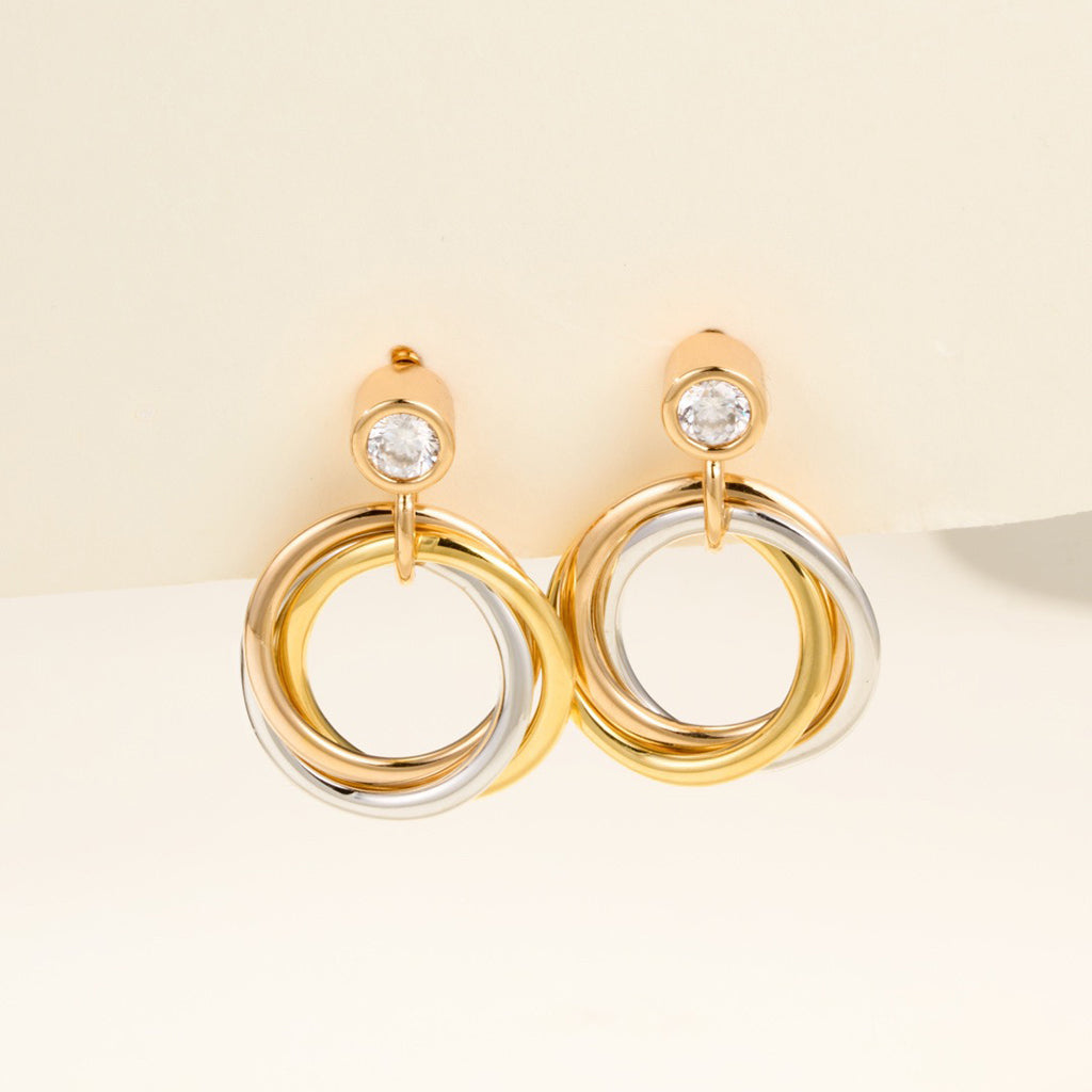 [Love Lucky]TRINITY ON DIAMOND  EARRINGS