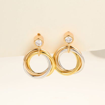 [Love Lucky]TRINITY ON DIAMOND  EARRINGS
