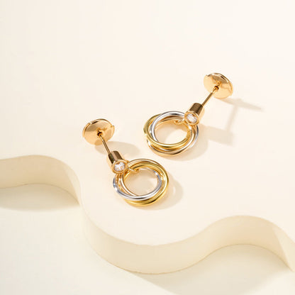 [Love Lucky]TRINITY ON DIAMOND  EARRINGS