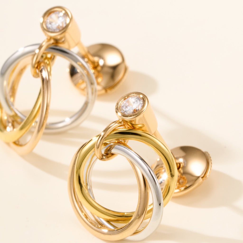 [Love Lucky]TRINITY ON DIAMOND  EARRINGS