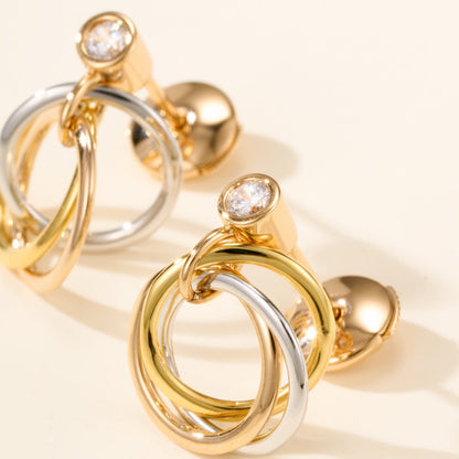[Love Lucky]TRINITY ON DIAMOND  EARRINGS