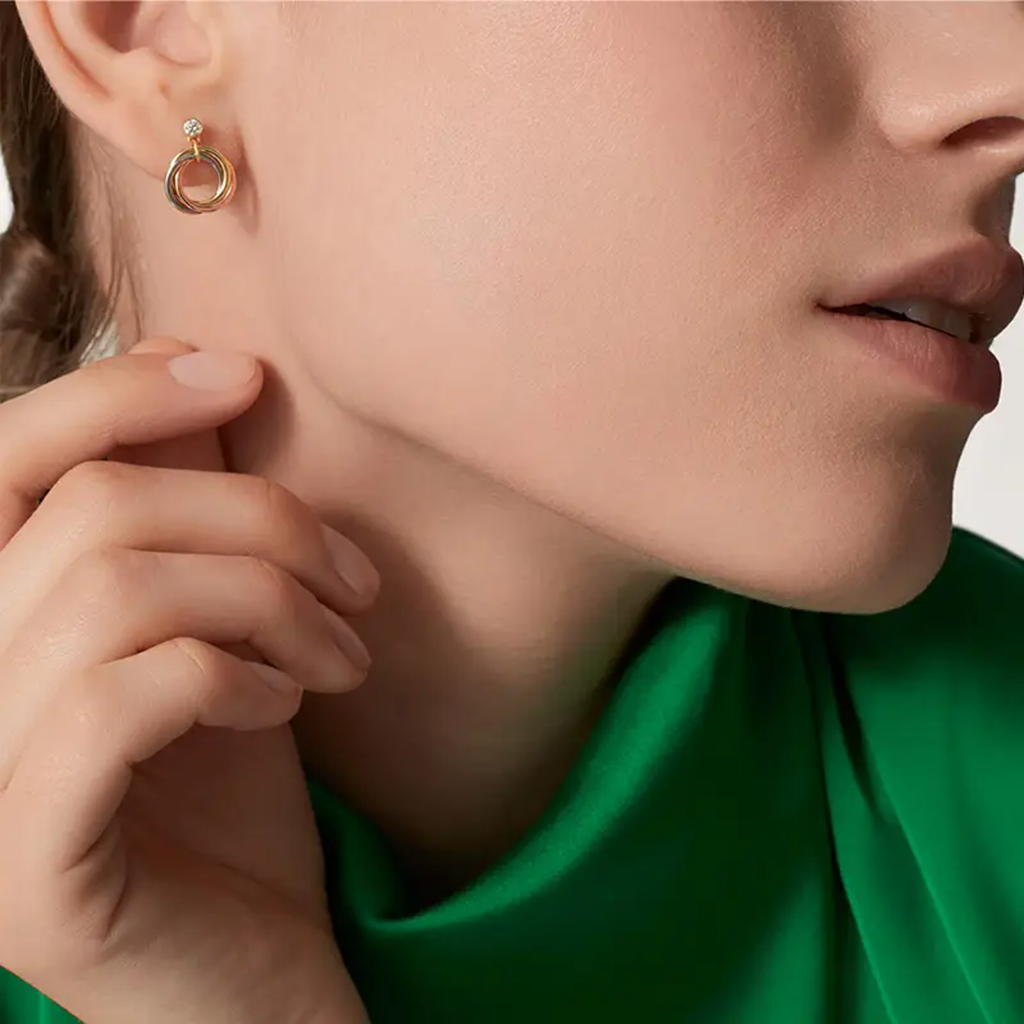 [Love Lucky]TRINITY ON DIAMOND  EARRINGS