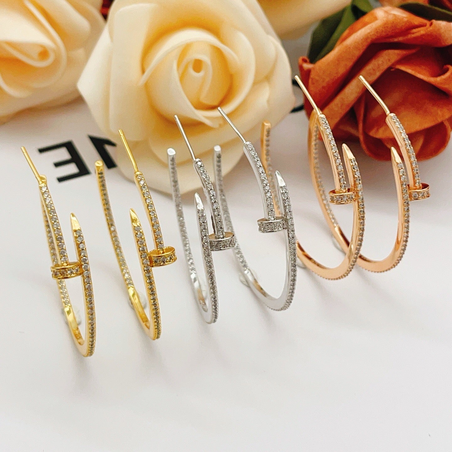 [Love Lucky]JUSTE FULL DIAMOND LARGE EARRINGS
