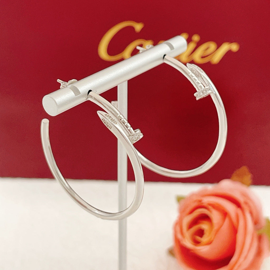 [Love Lucky]JUSTE HALF DIAMOND LARGE EARRINGS