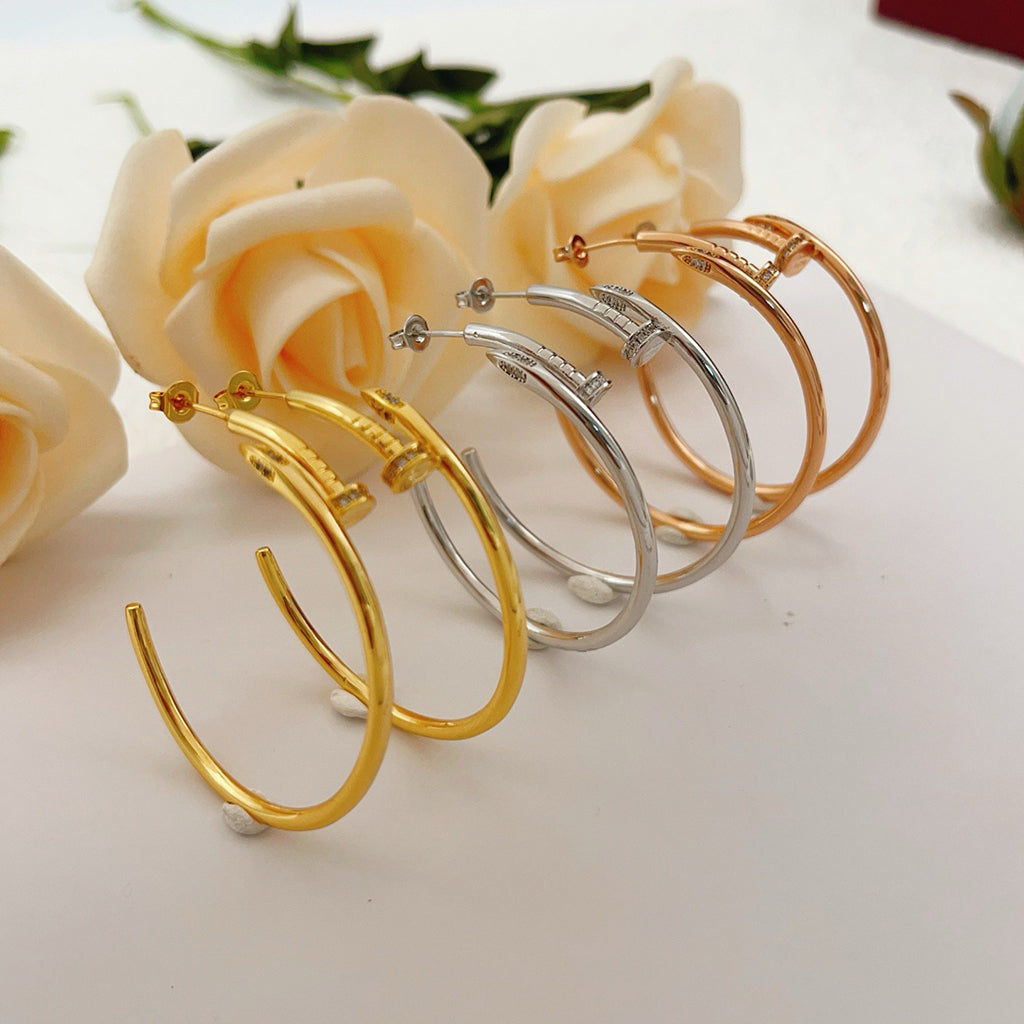 [Love Lucky]JUSTE HALF DIAMOND LARGE EARRINGS