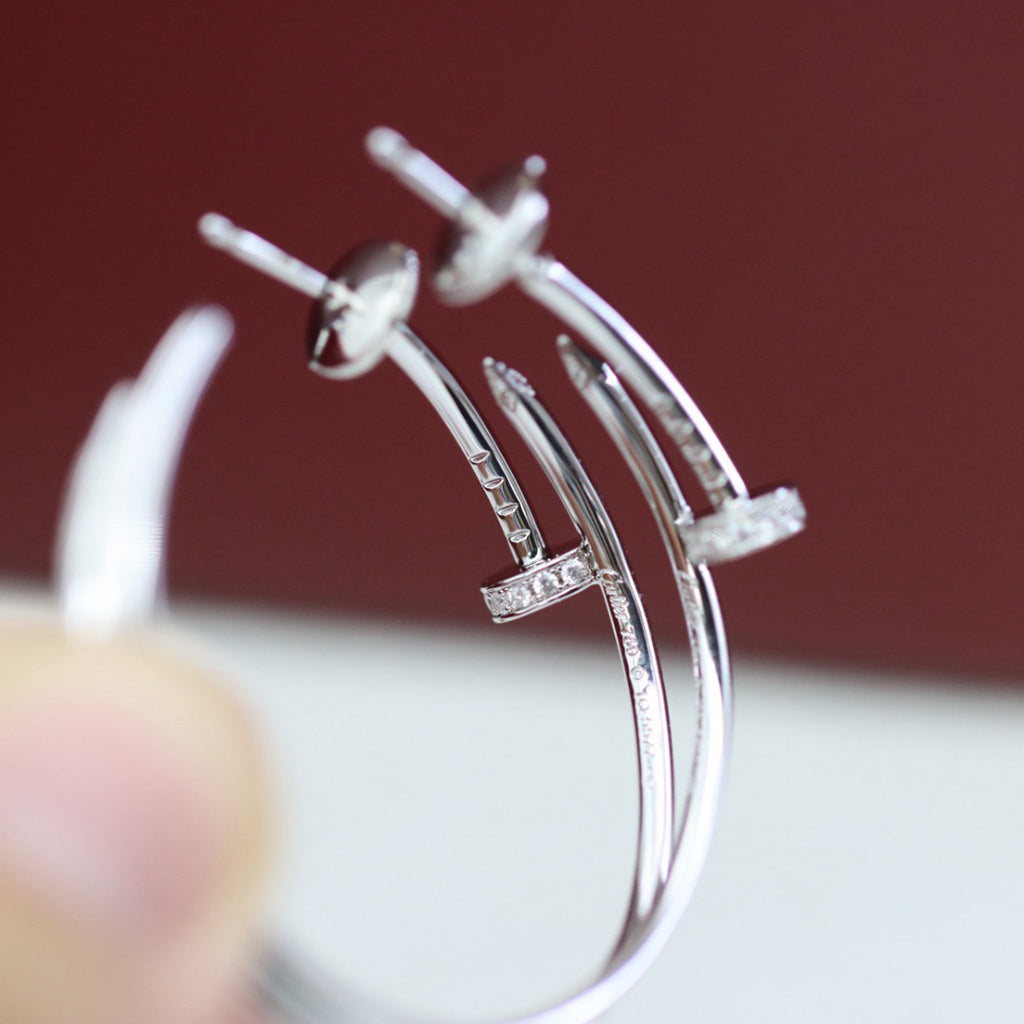 [Love Lucky]JUSTE HALF DIAMOND LARGE EARRINGS