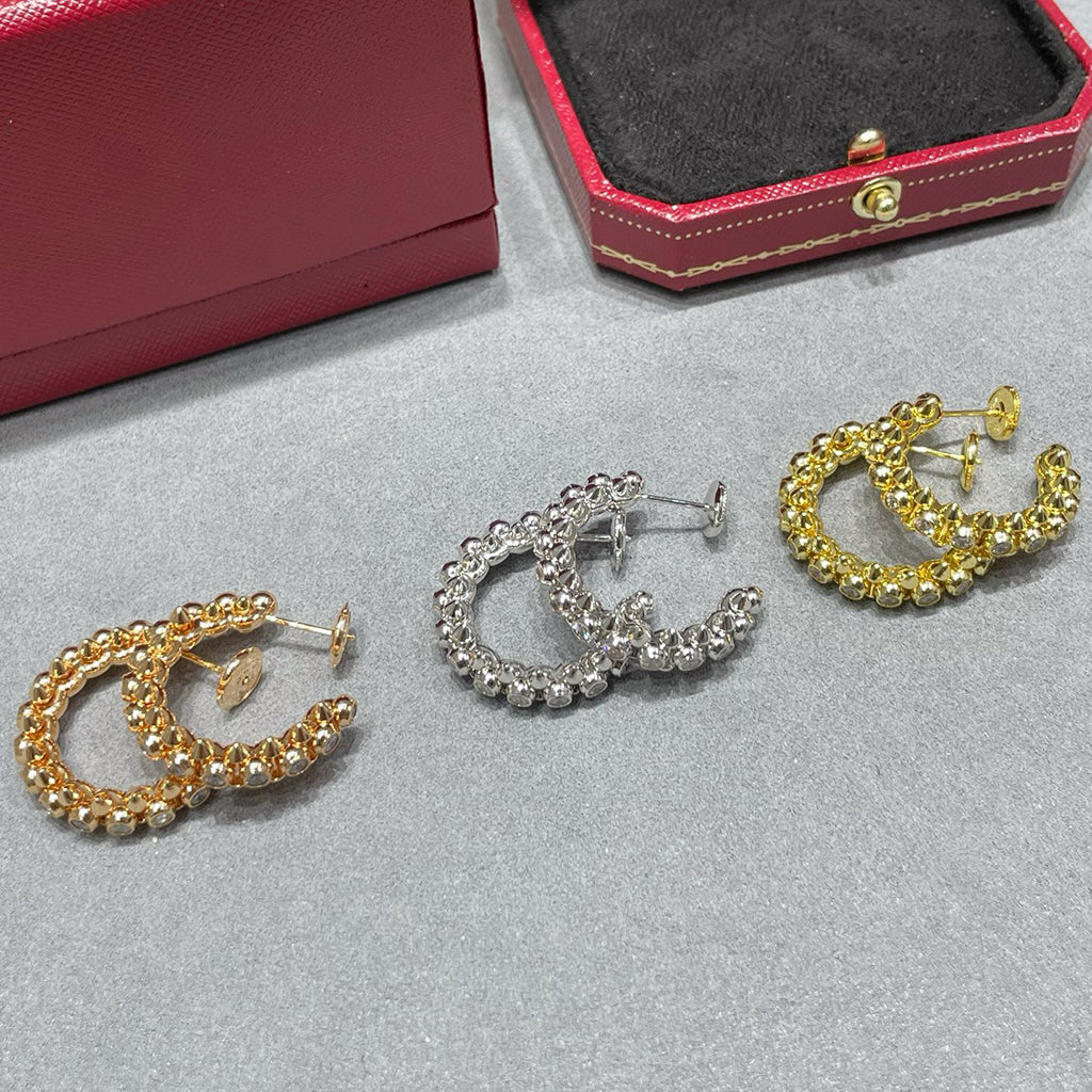 [Love Lucky]CLASH FULL DIAMOND MEDIUM EARRINGS