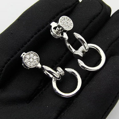 [Love Lucky]JUSTE HALF DIAMOND DOUBLE EARRINGS