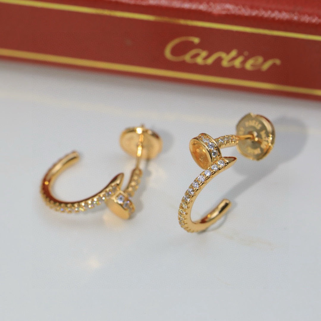 [Love Lucky]JUSTE FULL DIAMOND DOUBLE EARRINGS
