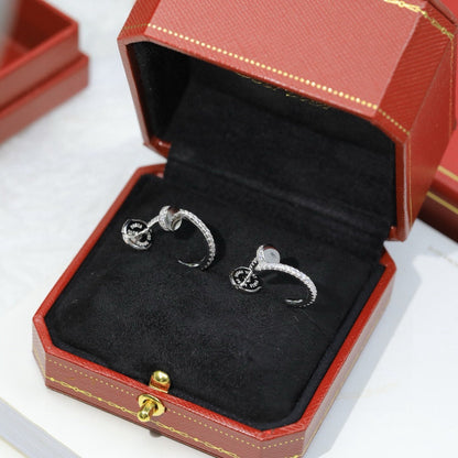 [Love Lucky]JUSTE FULL DIAMOND DOUBLE EARRINGS