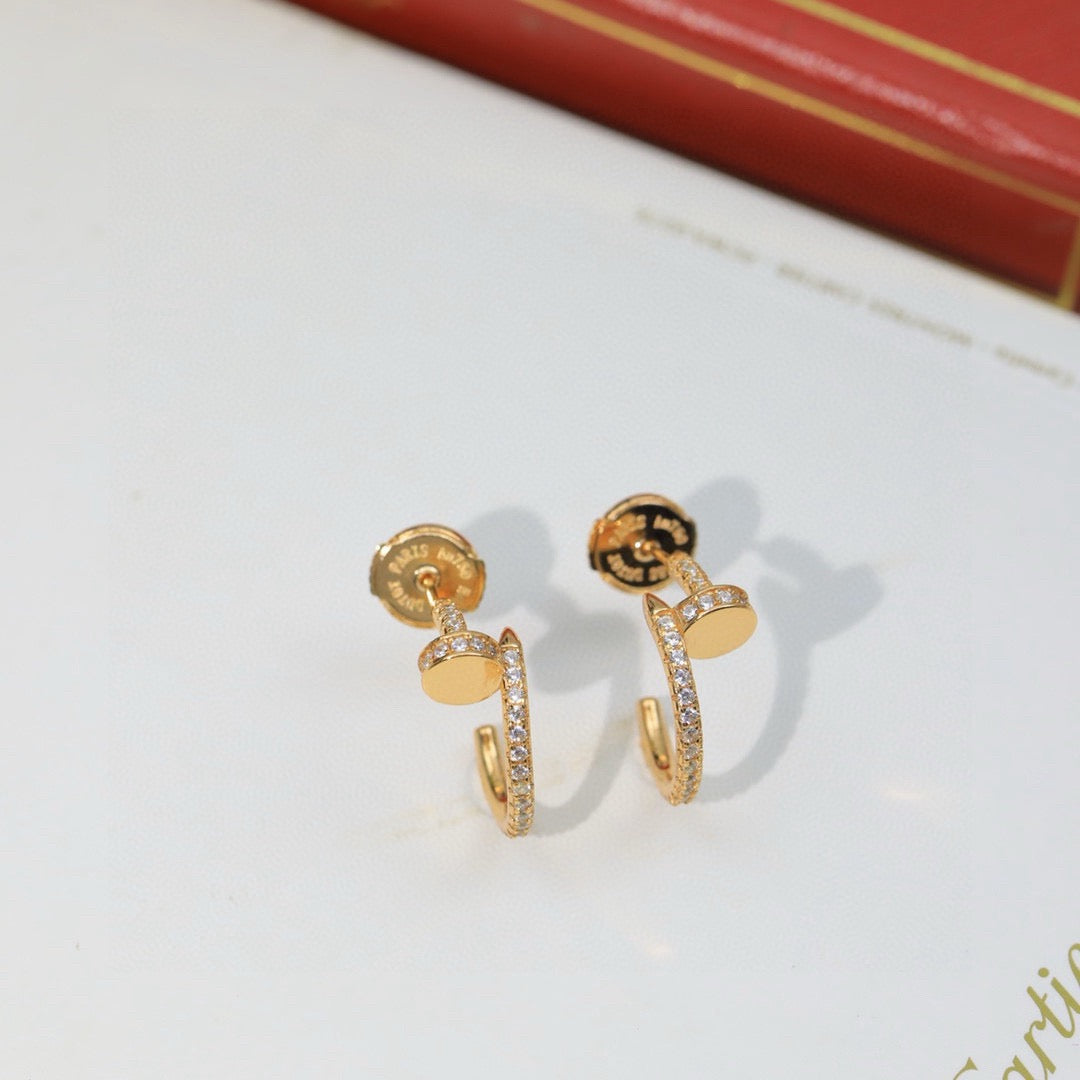 [Love Lucky]JUSTE FULL DIAMOND DOUBLE EARRINGS