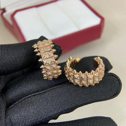 [Love Lucky]CLASH 9.2MM FULL DIAMOND DOUBLE ROW EARRINGS