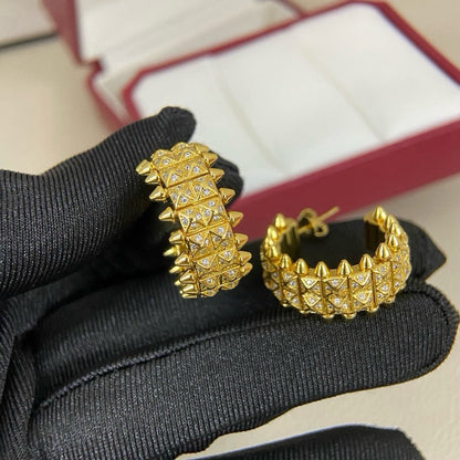 [Love Lucky]CLASH 9.2MM FULL DIAMOND DOUBLE ROW EARRINGS