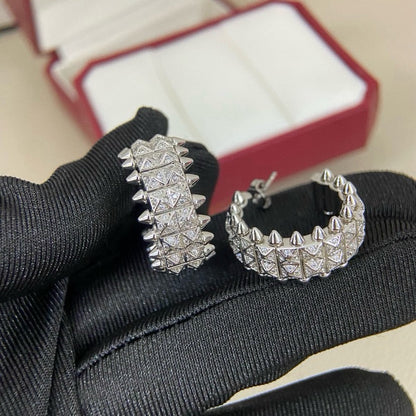 [Love Lucky]CLASH 9.2MM FULL DIAMOND DOUBLE ROW EARRINGS