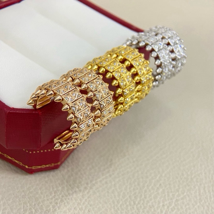 [Love Lucky]CLASH 9.2MM FULL DIAMOND DOUBLE ROW EARRINGS