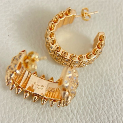 [Love Lucky]CLASH 9.2MM FULL DIAMOND DOUBLE ROW EARRINGS