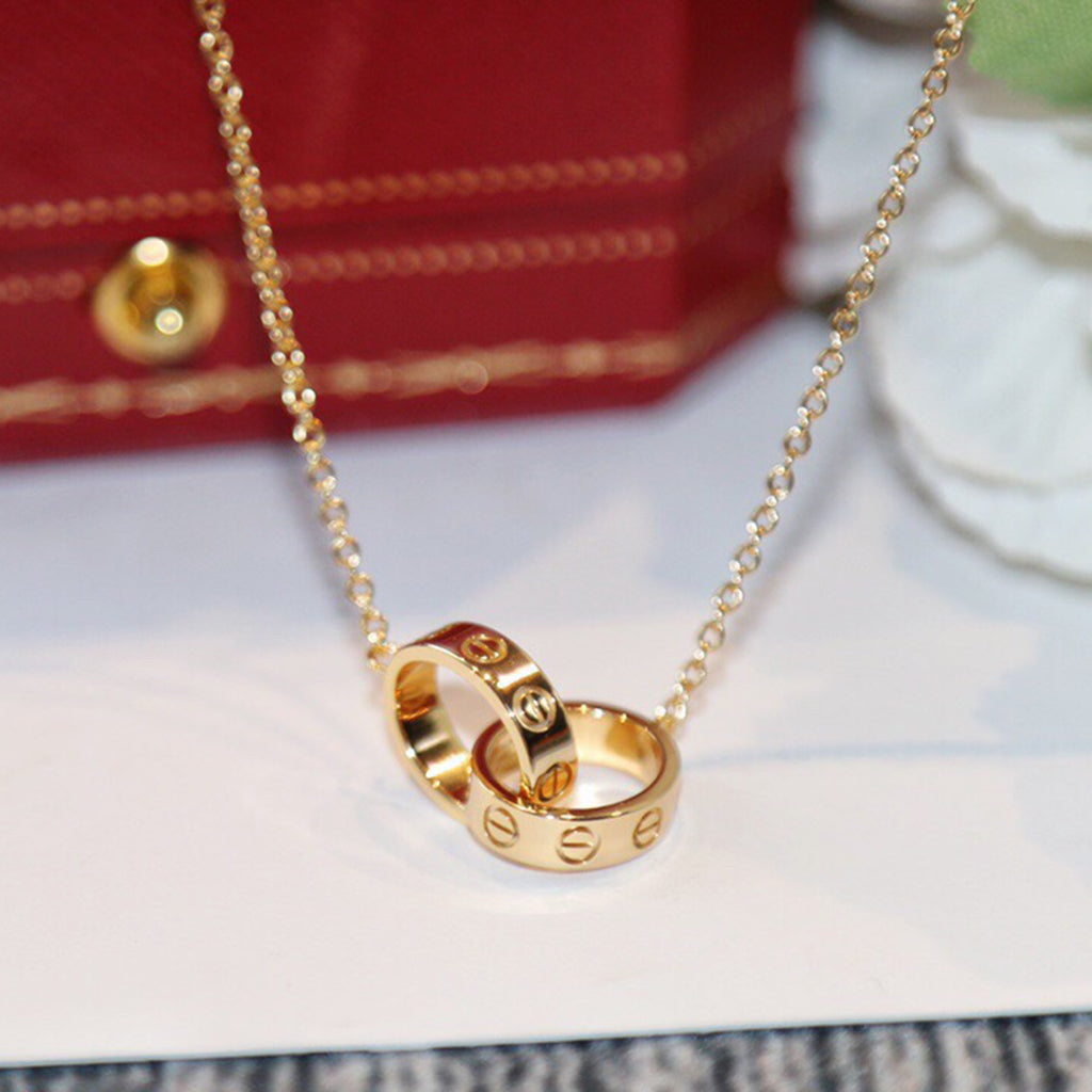 [Love Lucky]LOVE DOUBLE RING NECKLACE
