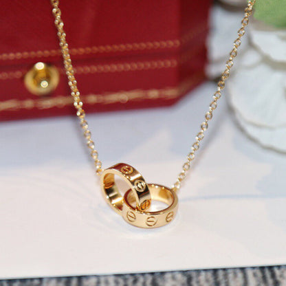[Love Lucky]LOVE DOUBLE RING NECKLACE