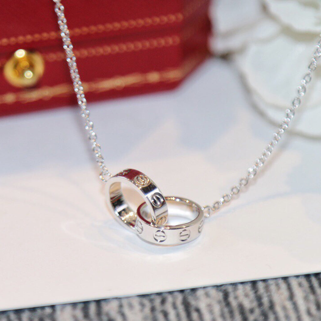 [Love Lucky]LOVE DOUBLE RING NECKLACE