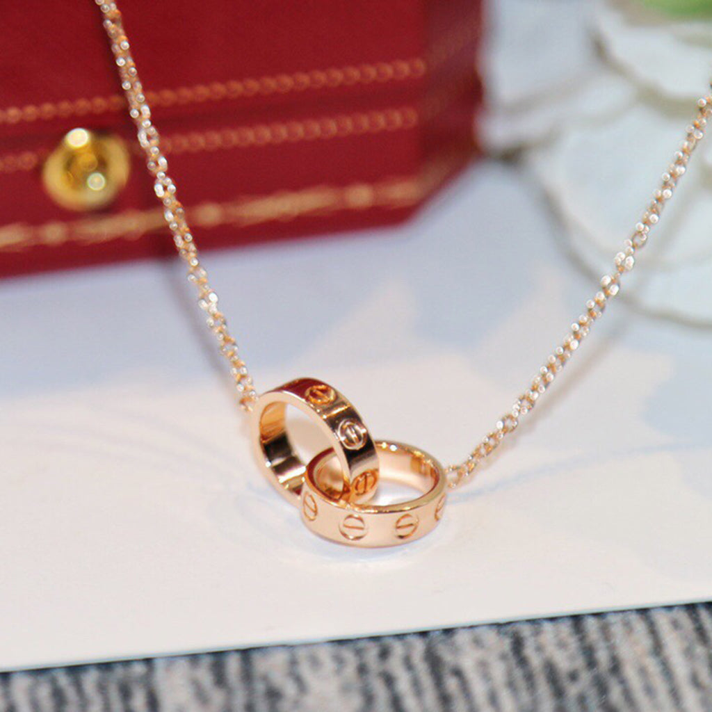 [Love Lucky]LOVE DOUBLE RING NECKLACE