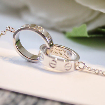 [Love Lucky]LOVE DOUBLE RING NECKLACE