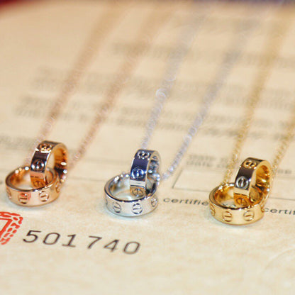[Love Lucky]LOVE DOUBLE RING NECKLACE