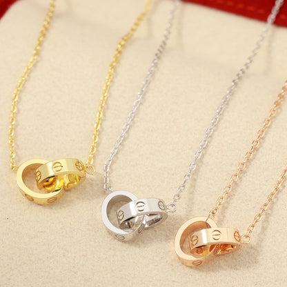 [Love Lucky]LOVE DOUBLE RING NECKLACE