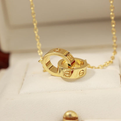 [Love Lucky]LOVE DOUBLE RING NECKLACE