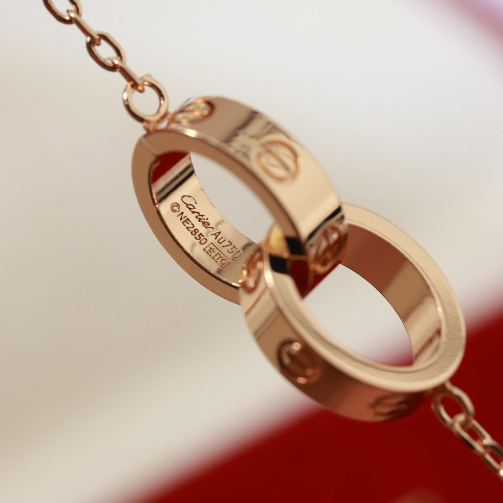[Love Lucky]LOVE DOUBLE RING NECKLACE