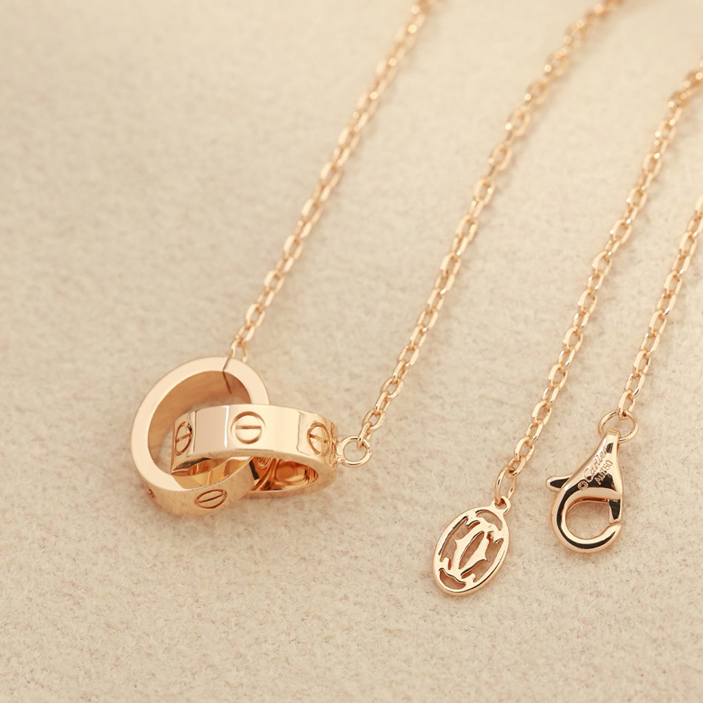 [Love Lucky]LOVE DOUBLE RING NECKLACE