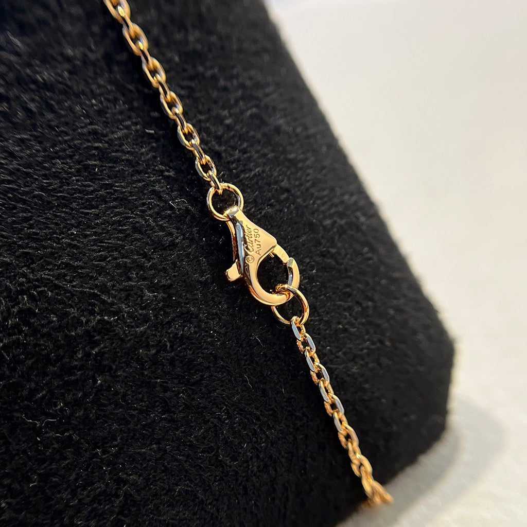 [Love Lucky]LOVE DOUBLE RING HALF DIAMOND NECKLACE