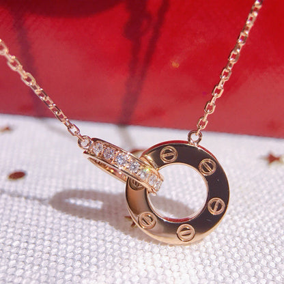 [Love Lucky]LOVE  FULL DIAMOND PENDANT NECKLACE
