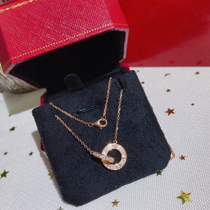 [Love Lucky]LOVE  FULL DIAMOND PENDANT NECKLACE