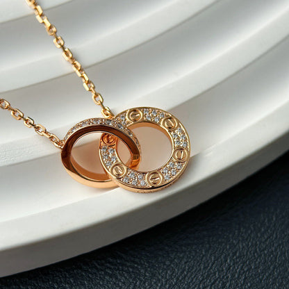 [Love Lucky]LOVE  FULL DIAMOND PENDANT NECKLACE