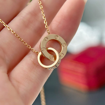 [Love Lucky]LOVE  FULL DIAMOND PENDANT NECKLACE