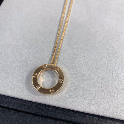 [Love Lucky]LOVE NECKLACE 16MM 3 DIAMONDS