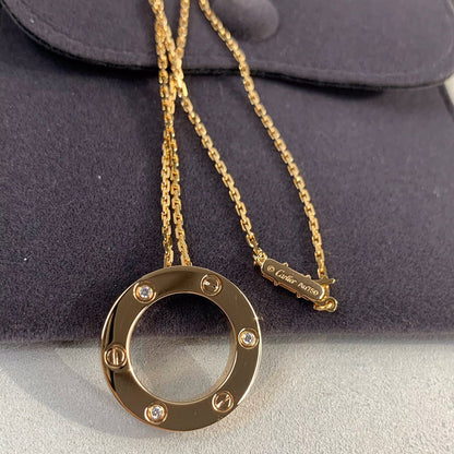 [Love Lucky]LOVE NECKLACE 16MM 3 DIAMONDS