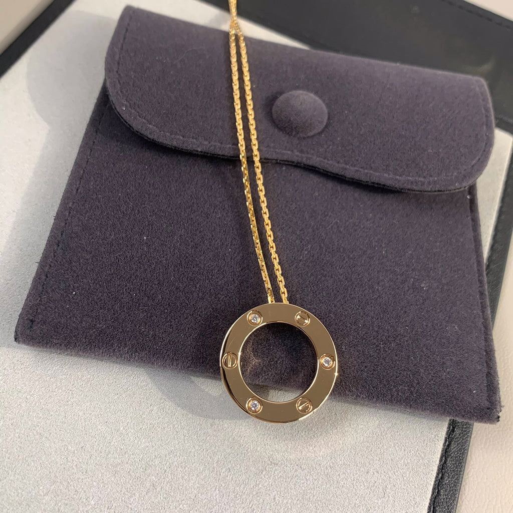 [Love Lucky]LOVE NECKLACE 16MM 3 DIAMONDS