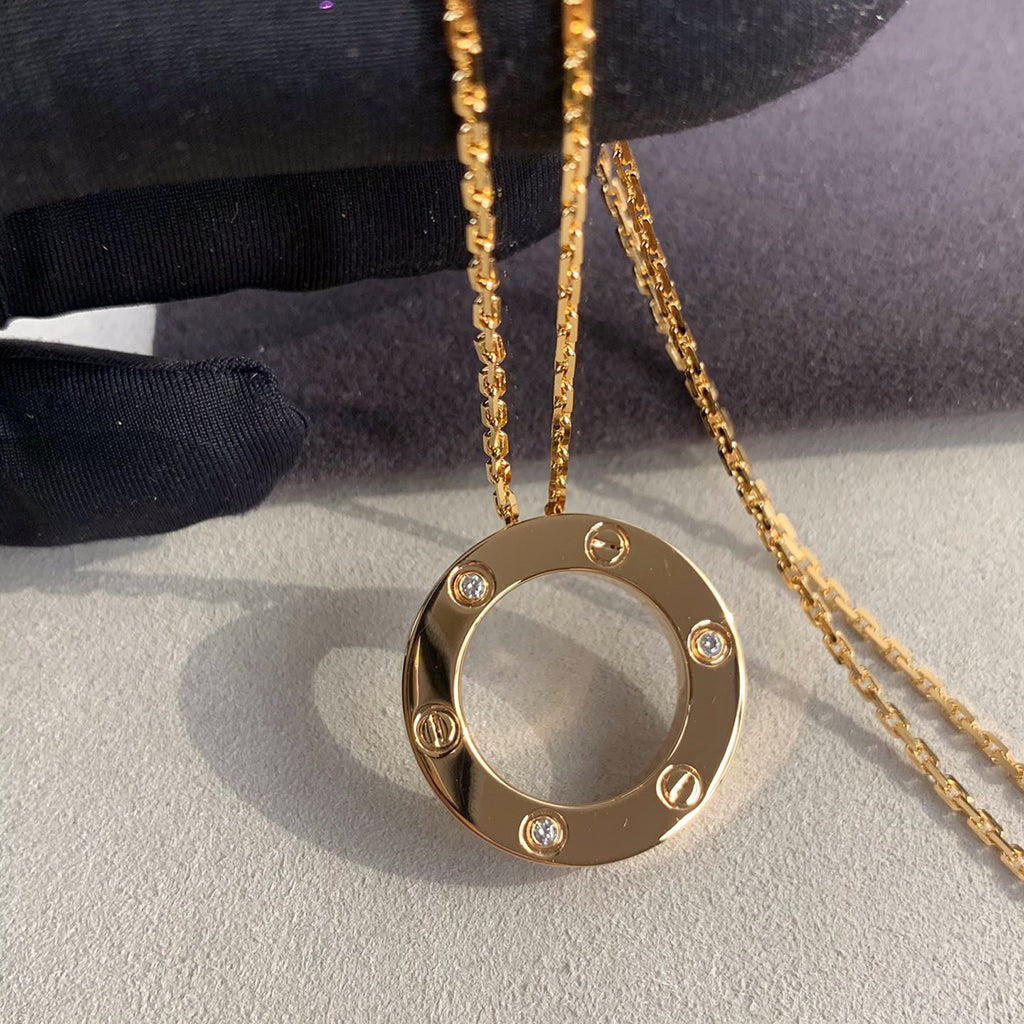 [Love Lucky]LOVE NECKLACE 16MM 3 DIAMONDS