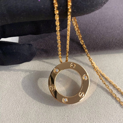 [Love Lucky]LOVE NECKLACE 16MM 3 DIAMONDS
